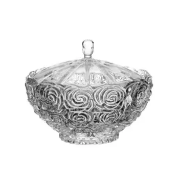 Конфетница 7*14 см с крышкой стекло 355-179