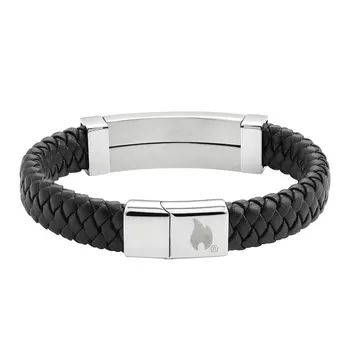 Браслет Steel Bar Braided Leather Bracelet (22 см) ZIPPO 2007175