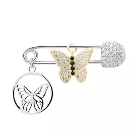 Брошь из серебра с фианитами И3-1411-28-61