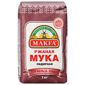 Мука MAKFA 1 кг ржаная хлебопекарная в/с
