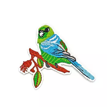 15552 Термоаппликация вышитая 'Попугай' 6,5*8,6см (3шт) (цветной)