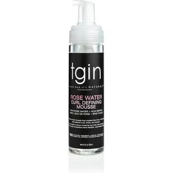 Мусс для укладки Tgin Rose Water для натуральных волос - Кудри и волны - Низкая пористость Thank God It's Natural