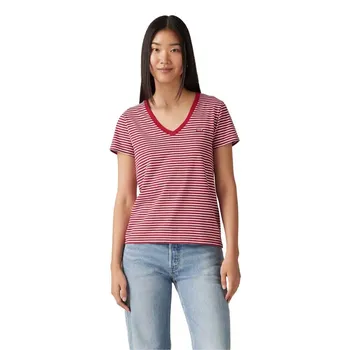 Футболка Levi's Perfect short sleeve v neck, розовый