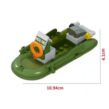 Военная модель здания WW2, армейское оружие, надувная камуфляжная резиновая лодка, образовательные аксессуары, блоки, игрушки для детей Without Box