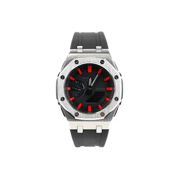 CASIO Унисекс-часы с двумя жидкокристаллическими/аналоговыми дисплеями, 44 мм, черные