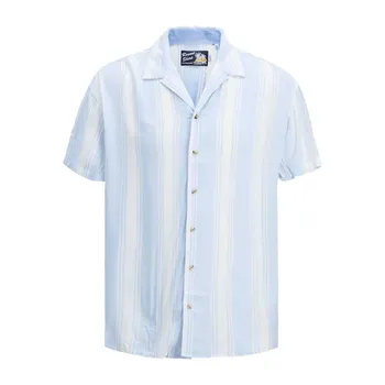 Рубашка с коротким рукавом Jack & Jones Malibu Resort Stripe, синий