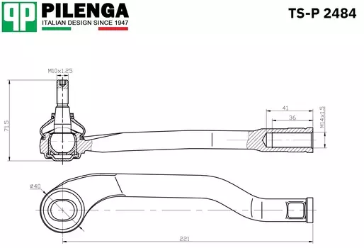 НАКОНЕЧНИК ТЯГИ РУЛЕВОЙ ЛЕВЫЙ DUSTER ДЛЯ RENAULT, PILENGA