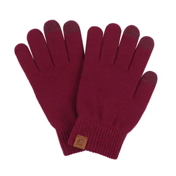 Gloves Warm Winter Five Finger Gloves Candy Color Finger Dividing Touch Screen Gloves Student Writing Gloves Prevent Cold One size
