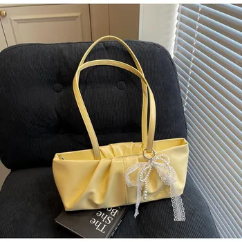 Today s popular niche shoulder bag women s spring new underarm high-end textured bag women чёрный