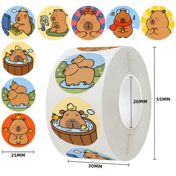 500 шт./рулон мультяшные наклейки с животными Capibara Kapibala кролик кошка медведь рука счет наклейки подарочный пакет запечатывание наклейка этикетка для выпечки