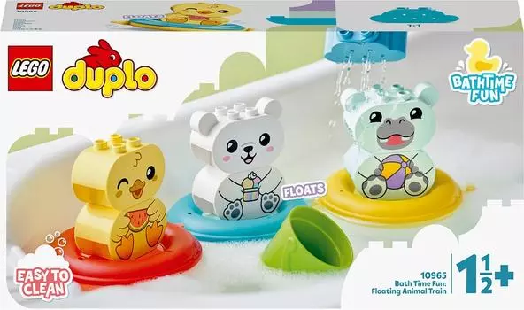 Конструктор LEGO DUPLO 10965 Приключения в ванной Плавучий поезд для зверей
