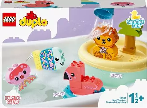Конструктор LEGO DUPLO 10966 Приключения в ванной Плавучий остров для зверей