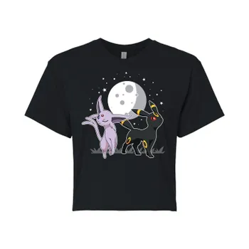 Укороченная футболка с рисунком Pokmon Espeon Umbreon для юниоров Licensed Character