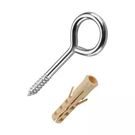 петля-шуруп 50х18х4,75 Zn с дюбелем 6шт