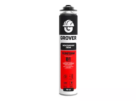 пена монтажная GROVER B1 огнеупорная профессиональная всесезонная 750мл, арт.4742232005182