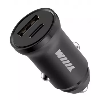 Автомобильное зарядное устройство Wiiix UCC-7-2-11, USB-C + USB-A, 3.1A, черный