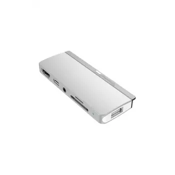 Адаптер Type-C 6 in 1 Red Line для iPad Pro, металл, серебристый