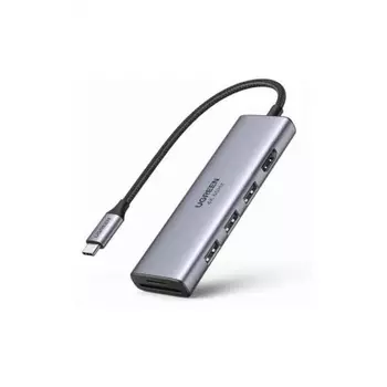 Адаптер UGREEN CM511 (60383) USB-C Multifunction Adapter серый космос