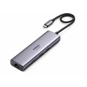 Адаптер UGREEN CM512 (60515) USB-C Multifunction Adapter with Ethernet Interface серый космос