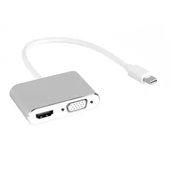 Адаптер UGREEN MD115 (20421) Mini DP to HDMI + VGA Converter серебристый