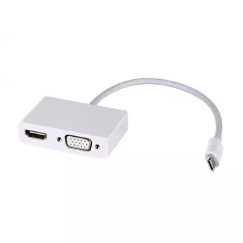 Адаптер UGREEN MM123 (30843) USB Type C to HDMI + VGA Converter белый