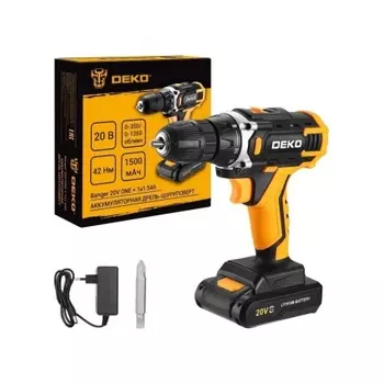 Аккумуляторная дрель-шуруповерт DEKO Banger 20V ONE +, 20В, 1x1.5Ач