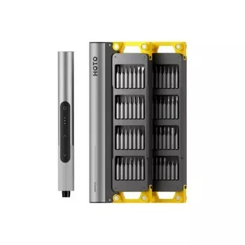 Аккумуляторная отвёртка с набором бит HOTO SNAPBLOQ Electric Precision Screwdriver Master Set (56 предметов, серый, жёлтый, S-A01)