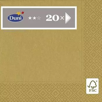 Салфетки трехслойные Duni 33 х 33 см 20 шт золотой