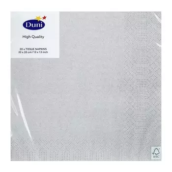 Салфетки трехслойные Duni 33 x 33 см 20 шт серебряный