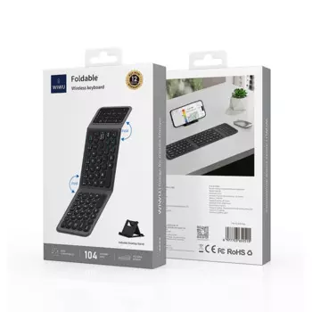 Беспроводная клавиатура WiWU Foldable Keyboard русская раскладка (складная с подставкой) (FMK-05) (серый)