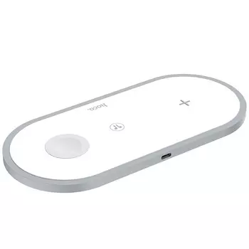 Беспроводное зарядное устройство Hoco (CW24) 3-in-1 Wireless Fast Charger (белый)
