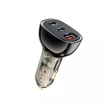 Автомобильное зарядное устройство WIWU 3 в1 PC700 80W USB/2хType-C (серый)