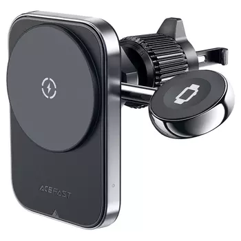 Автомобильный держатель Acefast (D18) Magnetic Wireless Car Charger 2 в 1 17.5 W в воздуховод (черный)