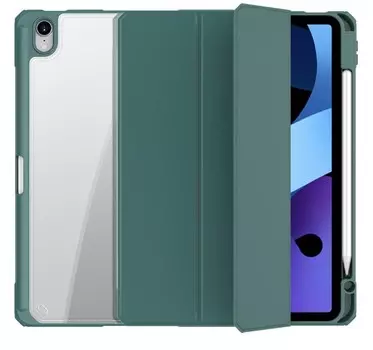 Чехол-книжка Mutural Folio Case для Apple iPad mini 6 (2021) (полиуретан с подставкой) (темно-зеленый)