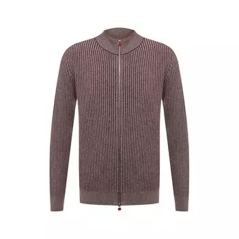 Кашемировый кардиган на молнии с воротником-стойкой Kiton