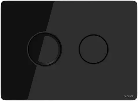 Кнопка смыва Cersanit Accento Circle BU-ACN-CIR-PN/Bl/Gl стеклянная, черная глянцевая