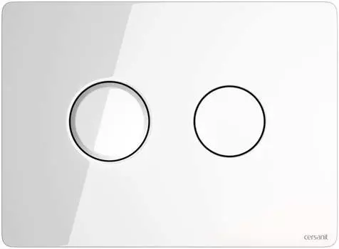Кнопка смыва Cersanit Accento Circle BU-ACN-CIR-PN/Wh/Gl стеклянная, белая глянцевая