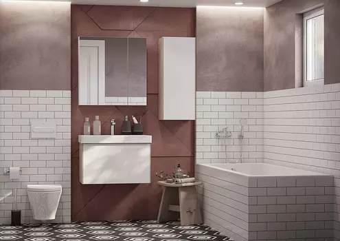 Комплект мебели Aquaton Асти 70 белый-светлое дерево
