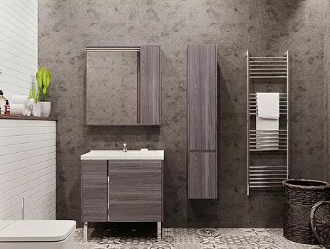 Комплект мебели Aquaton Стоун 80 темное дерево
