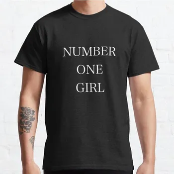 Плюс размер S-3XL Футболка с принтом «Number One Girl» Мужские топы Модная одежда Футболки S чёрный