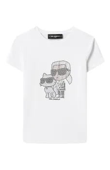 Хлопковая футболка Karl Lagerfeld Kids