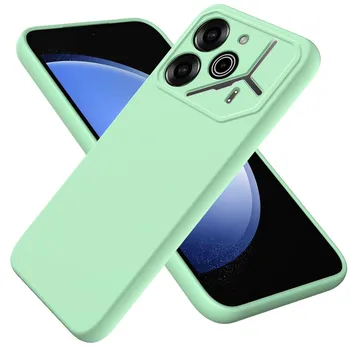 Настоящий жидкий силиконовый чехол для телефона Tecno Pova 6 Pro, мягкий противоударный бампер, защитный чехол для объектива, чехлы для Tecno Pova6 Pova 6Pro Pova 6 Pro чёрный