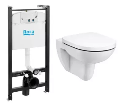 Комплект инсталляция с унитазом «Roca» Debba Round Pack 893104980 безободковый белый