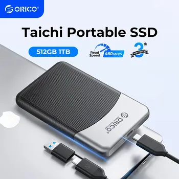 Портативный твердотельный накопитель ORICO Taichi 500 МБ/с 2,5 дюйма, внешний твердотельный накопитель USB 3.2 Gen1 Type-C PSSD для ноутбука HUAWEI MateBook