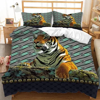 Постельное белье Tiger Постельное белье Украшение для спальни Пододеяльник и наволочка AU Queen Односпальная/двуспальная кровать Полный размер Baby 100x135cm