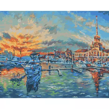 Картина по номерам на холсте ТРИ СОВЫ "Сочи", 40*50 см, с акриловыми красками и кистями