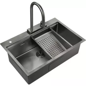 Кухонная мойка Milacio Denia 75 Steel сталь воронёная (MC.77429)