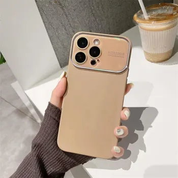 Модный однотонный защитный чехол для объектива для iPhone 15 14 13 12 Pro Max, жидкий силиконовый чехол iPhone 12 белый