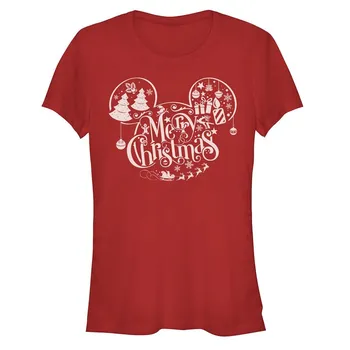 Детская футболка с принтом «Merry Christmas» Disney's Mickey Mouse, красный