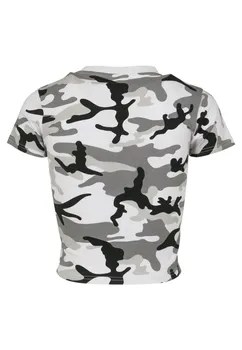 Футболка с принтом LADIES STRETCH JERSEY CROPPED TEE Urban Classics, белый